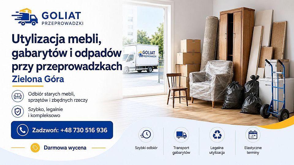 Utylizacja mebli, gabarytów i odpadów przy przeprowadzkach Zielona Góra